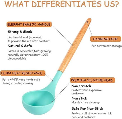 Silicone spoon set kitchen set