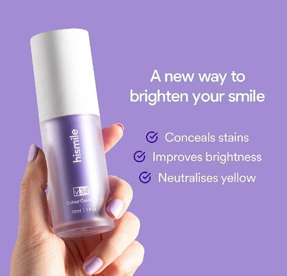 Hismile V34 Purple Whitening Toothpaste Remove Stains Reduce Yellowing Care For Teeth Gums Fresh Breath Brightening Teeth