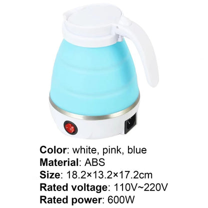Foldable Kettle Coffee Pot Tea Kettle 1L Electric Space-saving ABS Camping Home Travel Outdoor Heating Hot Water Cup